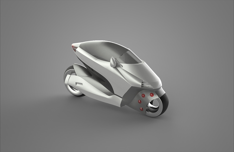 未來城市概念型代步車 穿梭于涼巷的科技美學